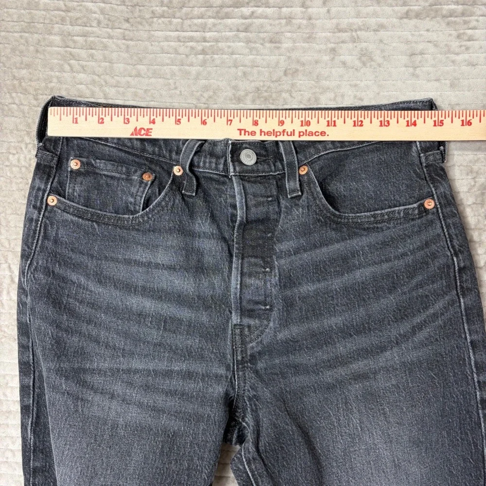 Levis 501‎ Skinny Jeans Mens 29x30 Faded Black Denim 29502-0248